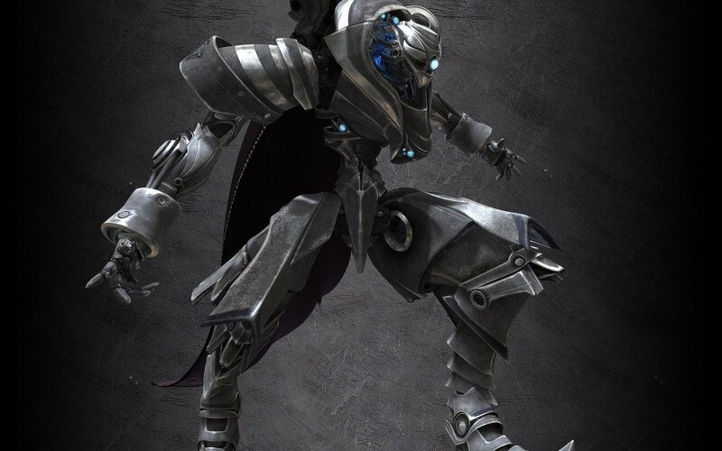 Mechanical Warrior Robot — Gray, Dramatic, 3d Render