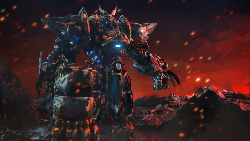 Mechanical Warrior Robot — Red
