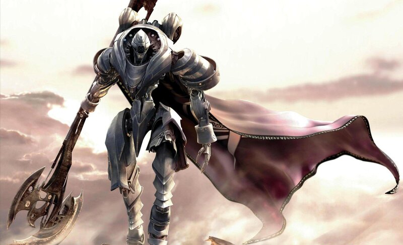 mechanical warrior with axe