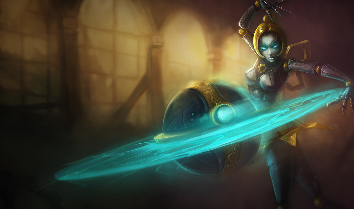 mechanical warrior with energy blade