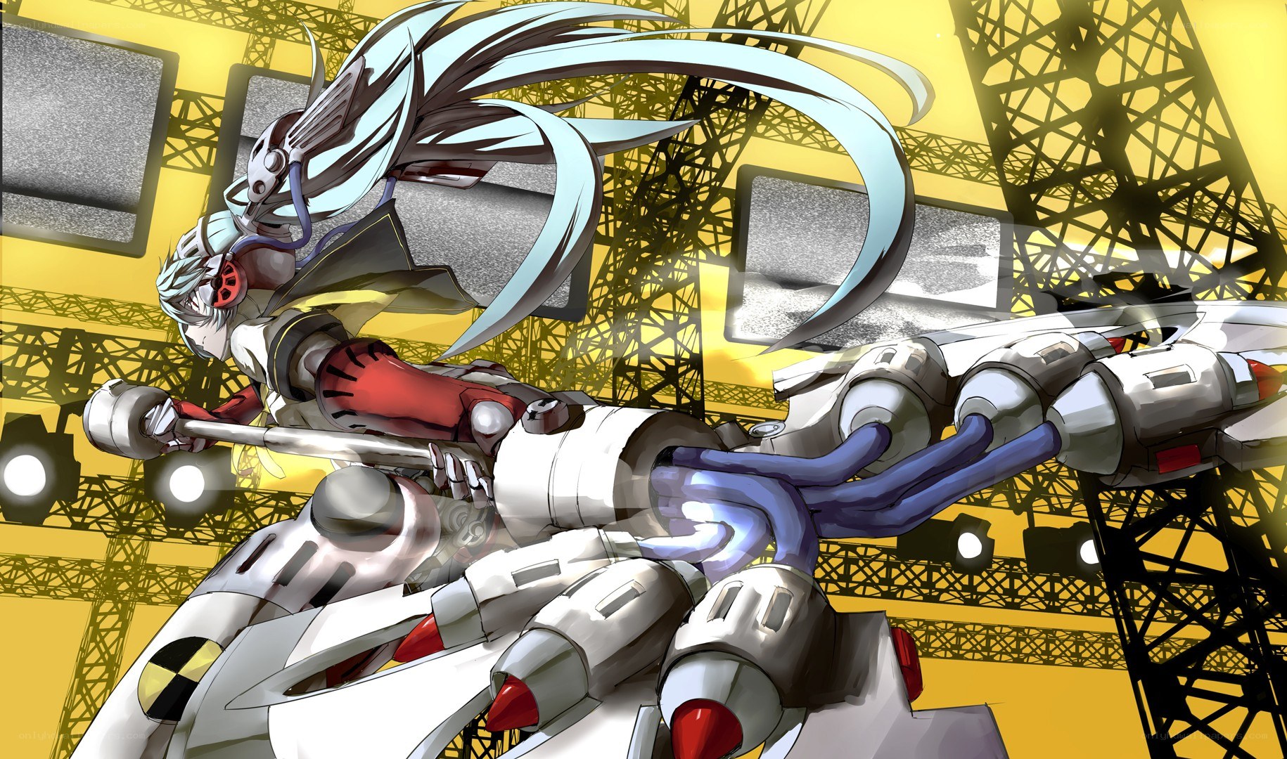 mechanical warrior with long hair