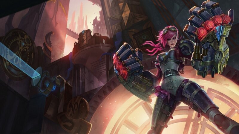 mechanical warrior with pink hair