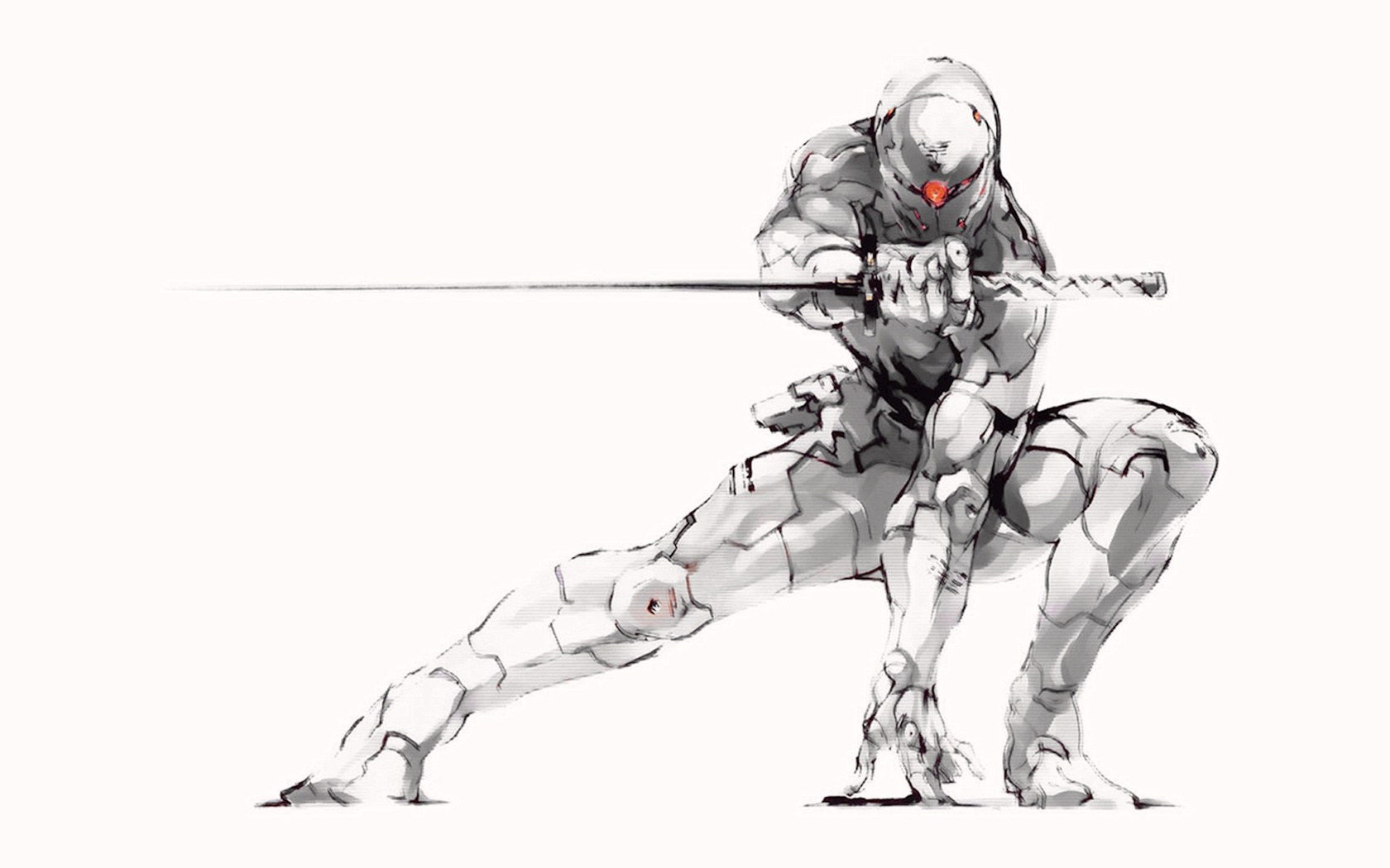 mechanical warrior with sword