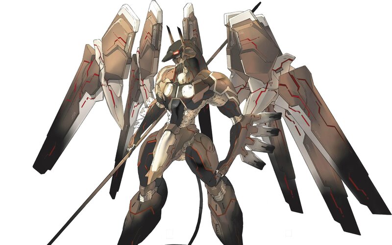 Mechanical Warrior with Wings — Gray