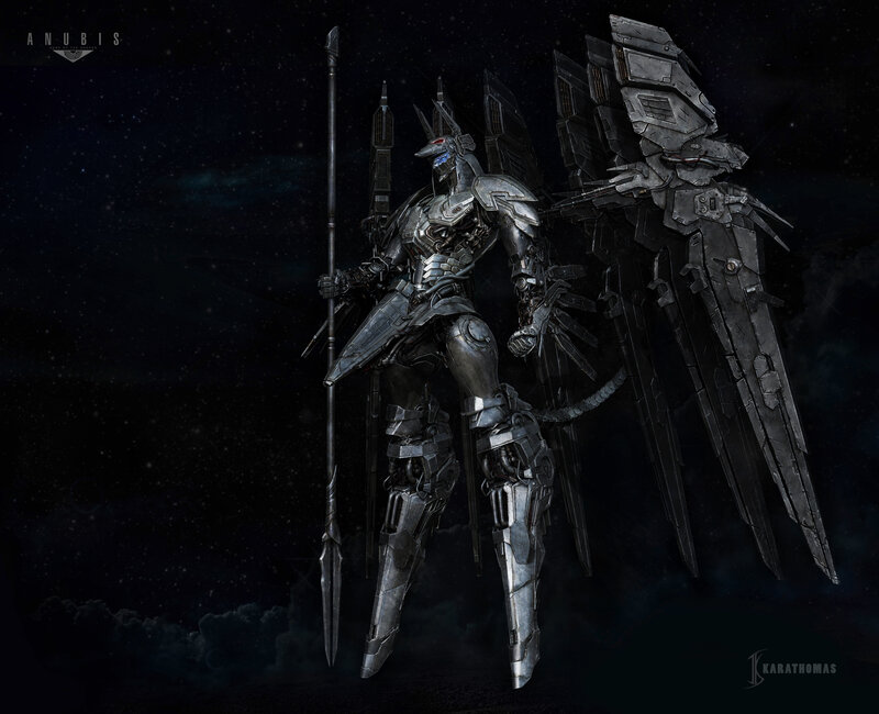 Mechanical Warrior with Wings