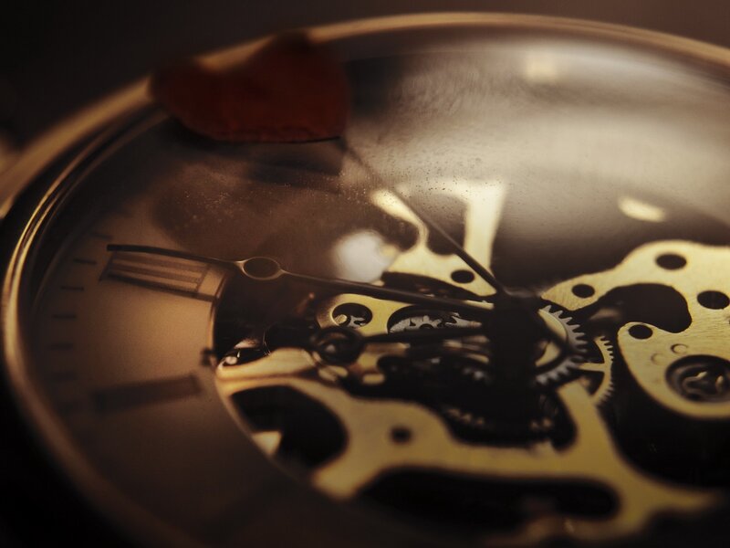 Mechanical Watch Gears — Gold