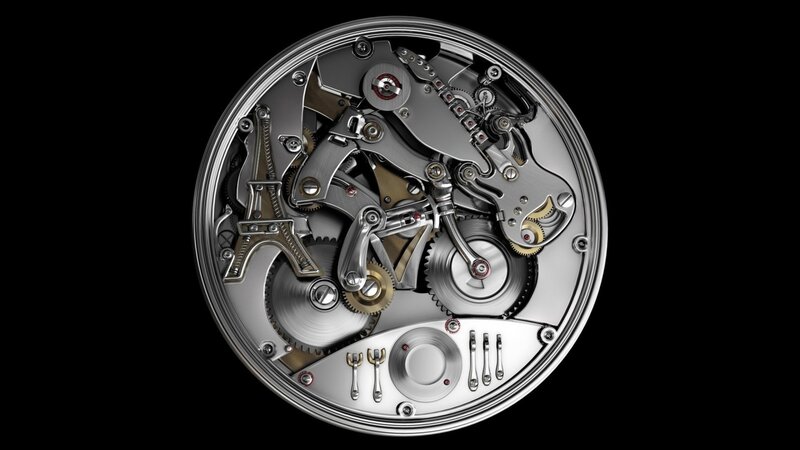Mechanical Watch Movement — Silver, Technical, 3d Render, Gears, Cogs, Eiffel Tower