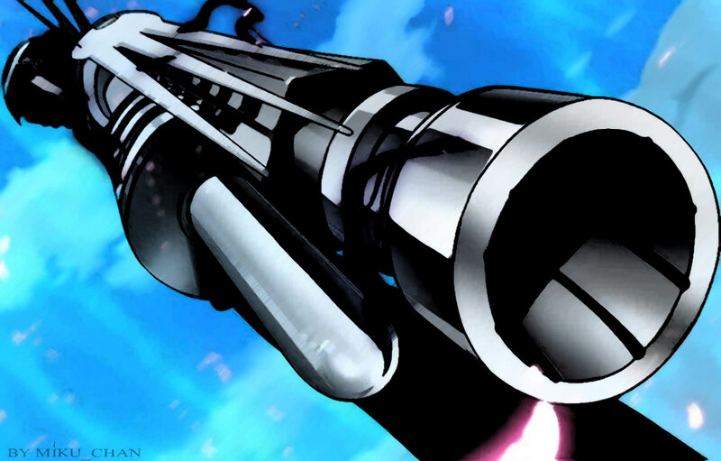 mechanical weapon in blue sky