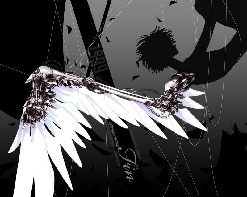 Mechanical Wings with Silhouette