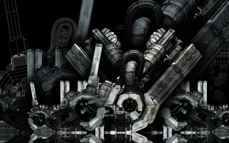 mechanical wireframe structure
