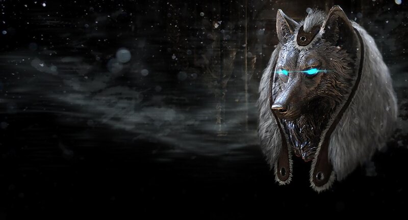Mechanical Wolf Head — Black, Dark, Mysterious