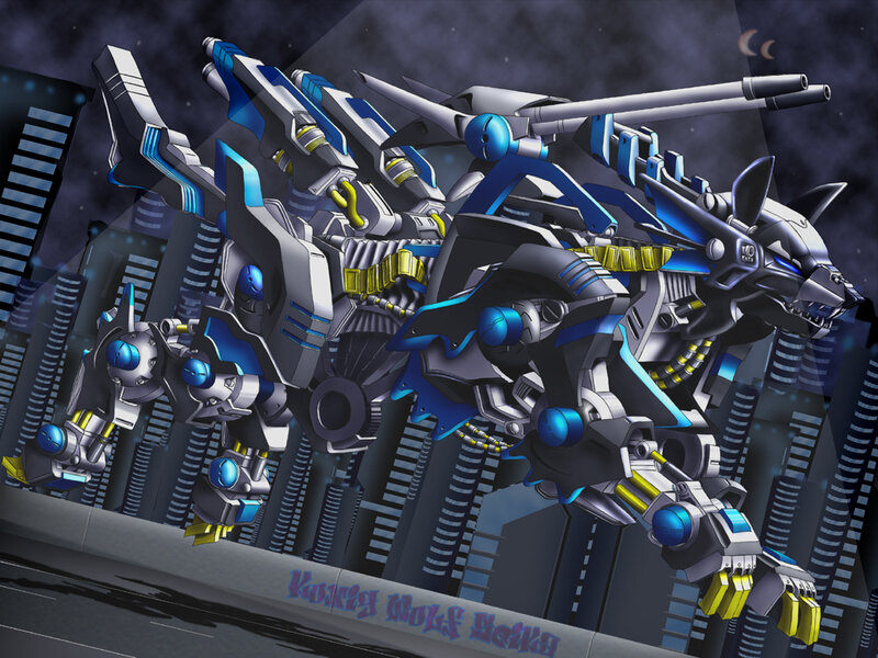 mechanical wolf robot in city