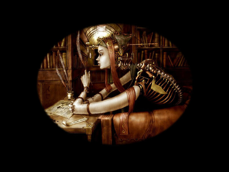 Mechanical Woman at Desk