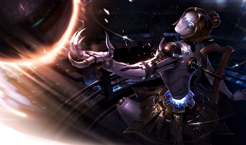 Mechanical Woman with Glowing Eyes — Black