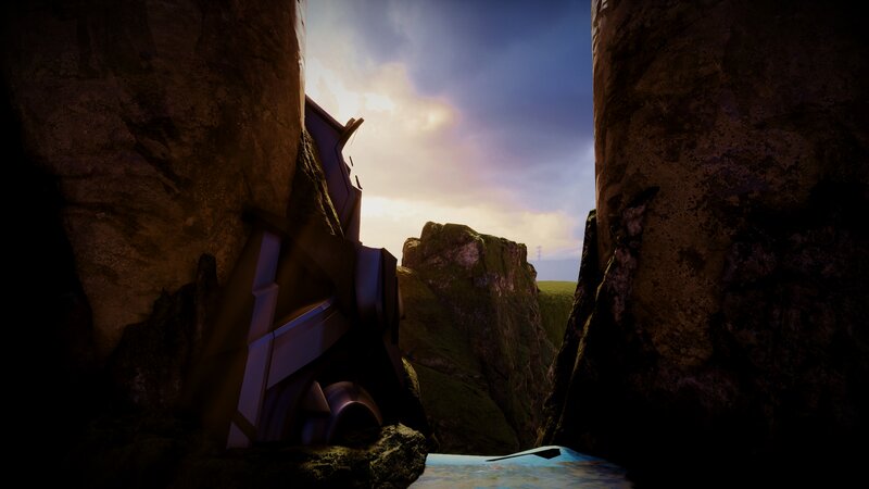 Mechanical Wreckage in Canyon