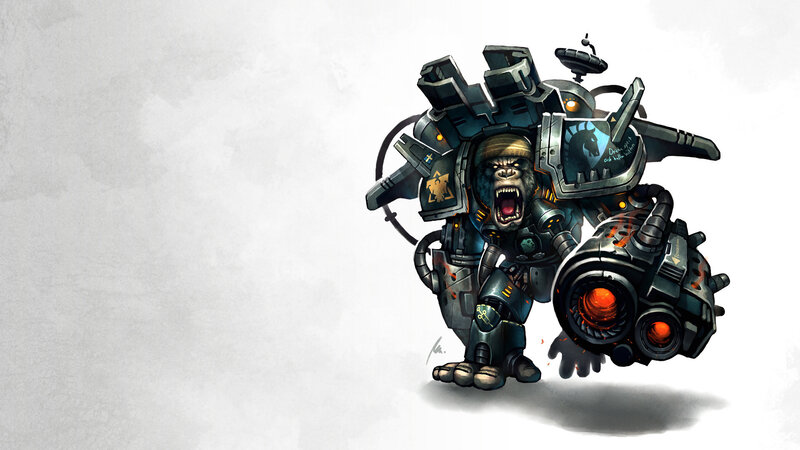 mechanized gorilla warrior