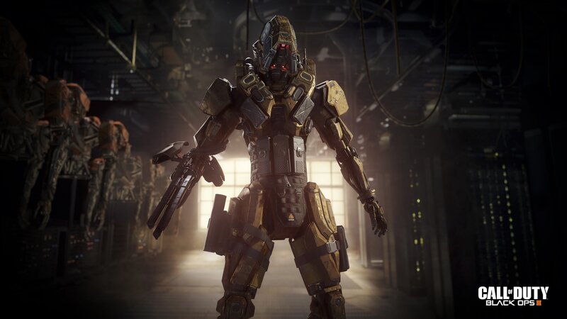 Mechanized Soldier in Corridor