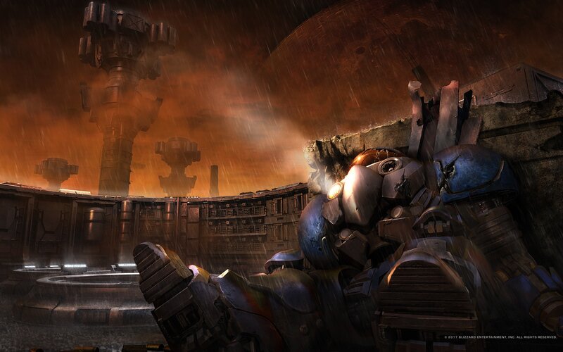 Mechanized Soldier in Rain