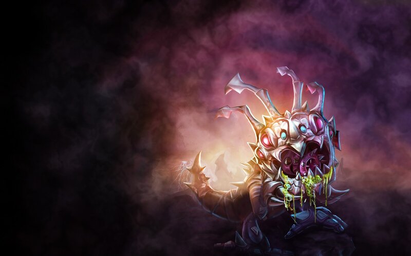 mechano-organic creature in smoke