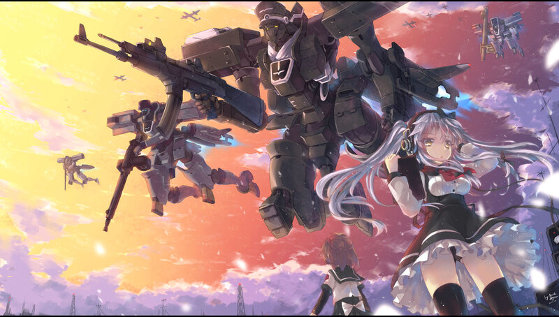 Mechs and Girls in Sky