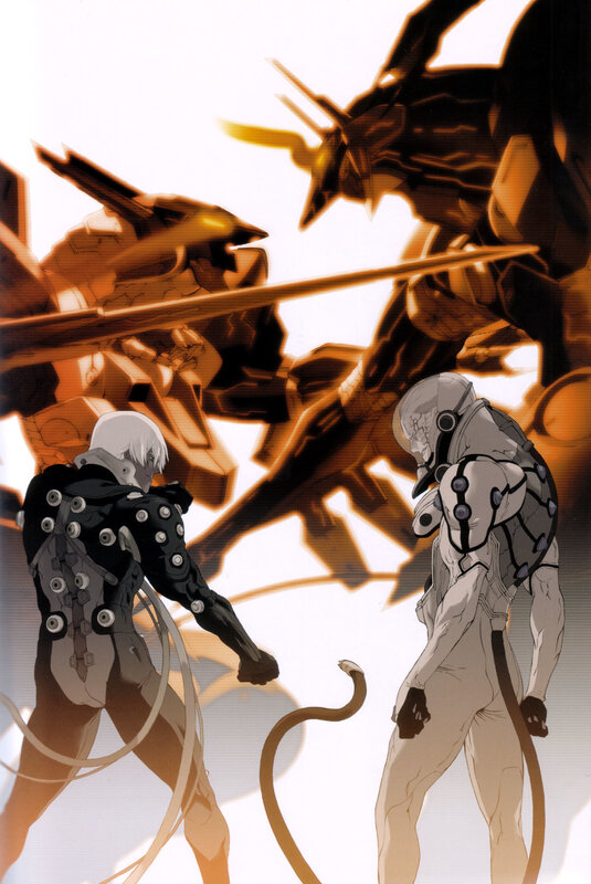 mechs confront each other