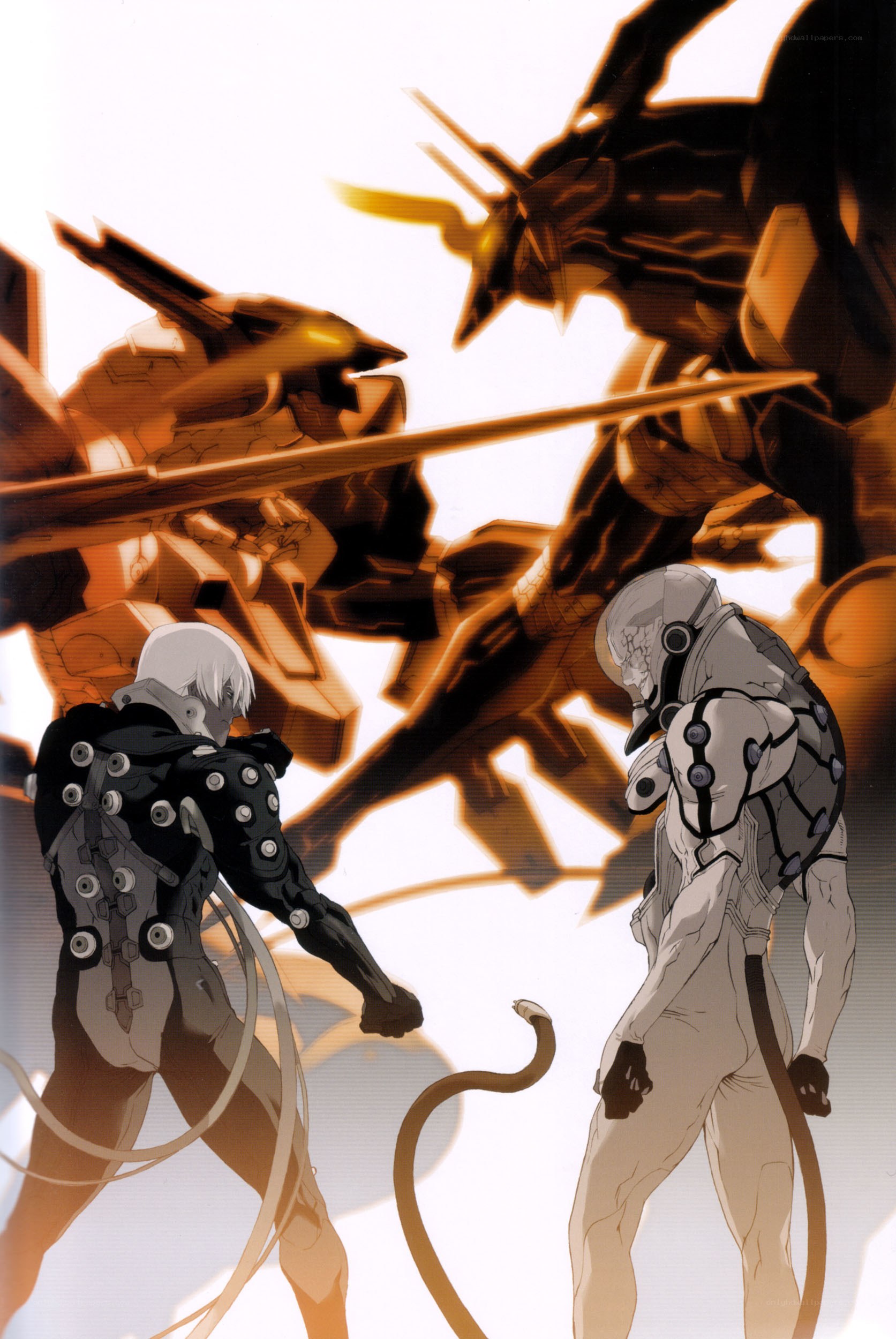 mechs confront each other