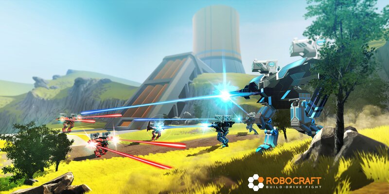 Mechs Fighting in Field