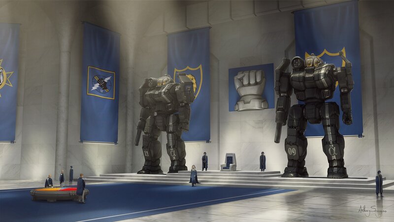 Mechs in a Hall