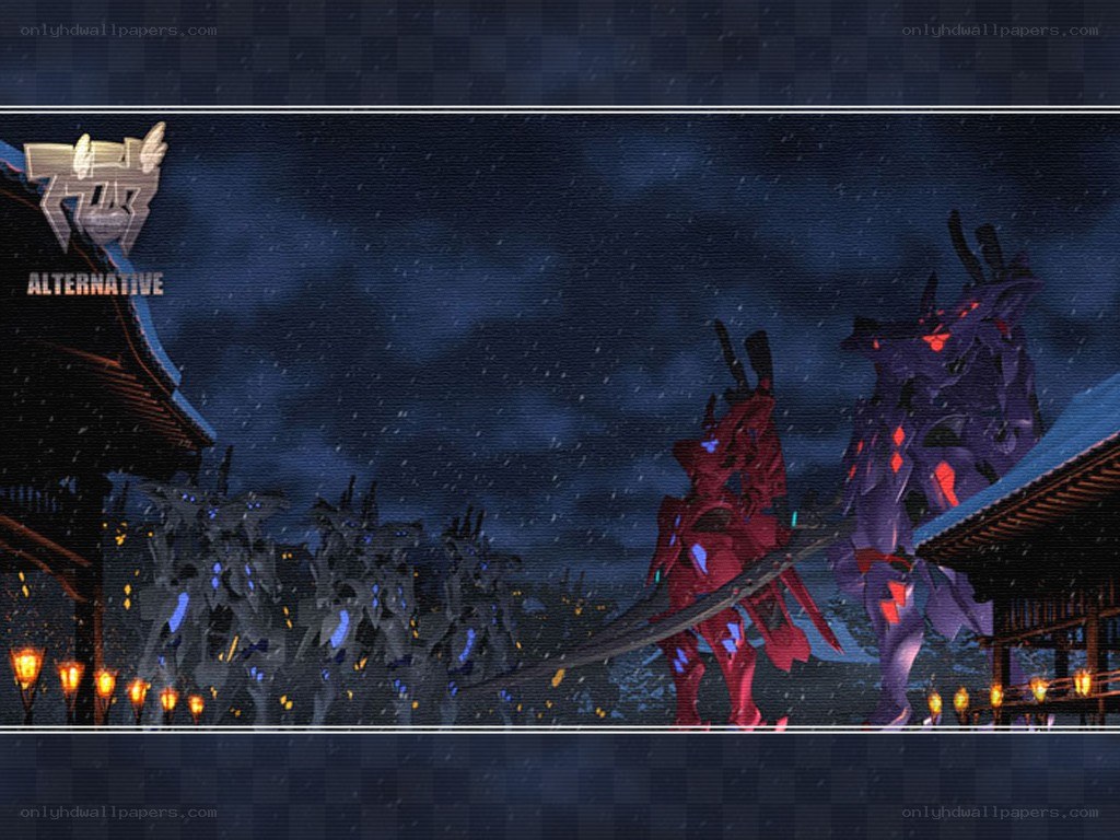Mechs in a snowy temple