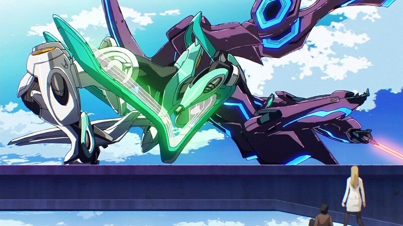 mechs in aerial combat