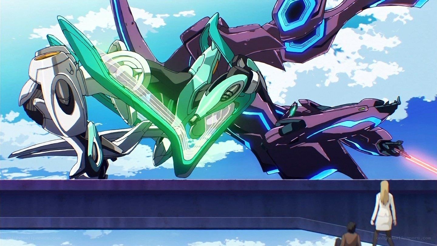 mechs in aerial combat