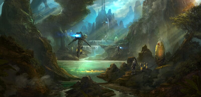 Mechs in Alien Canyon