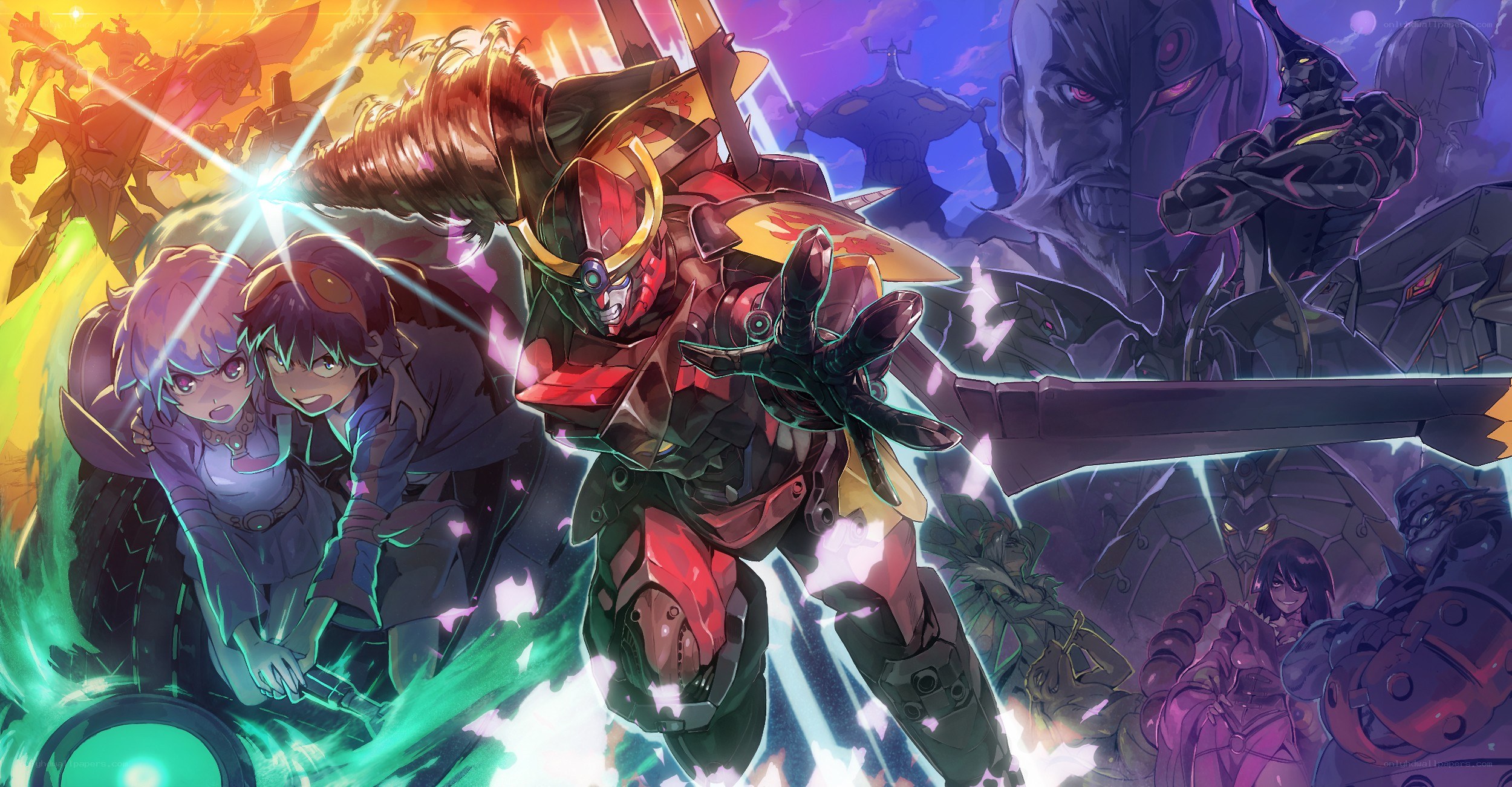 Mechs in battle with pilots
