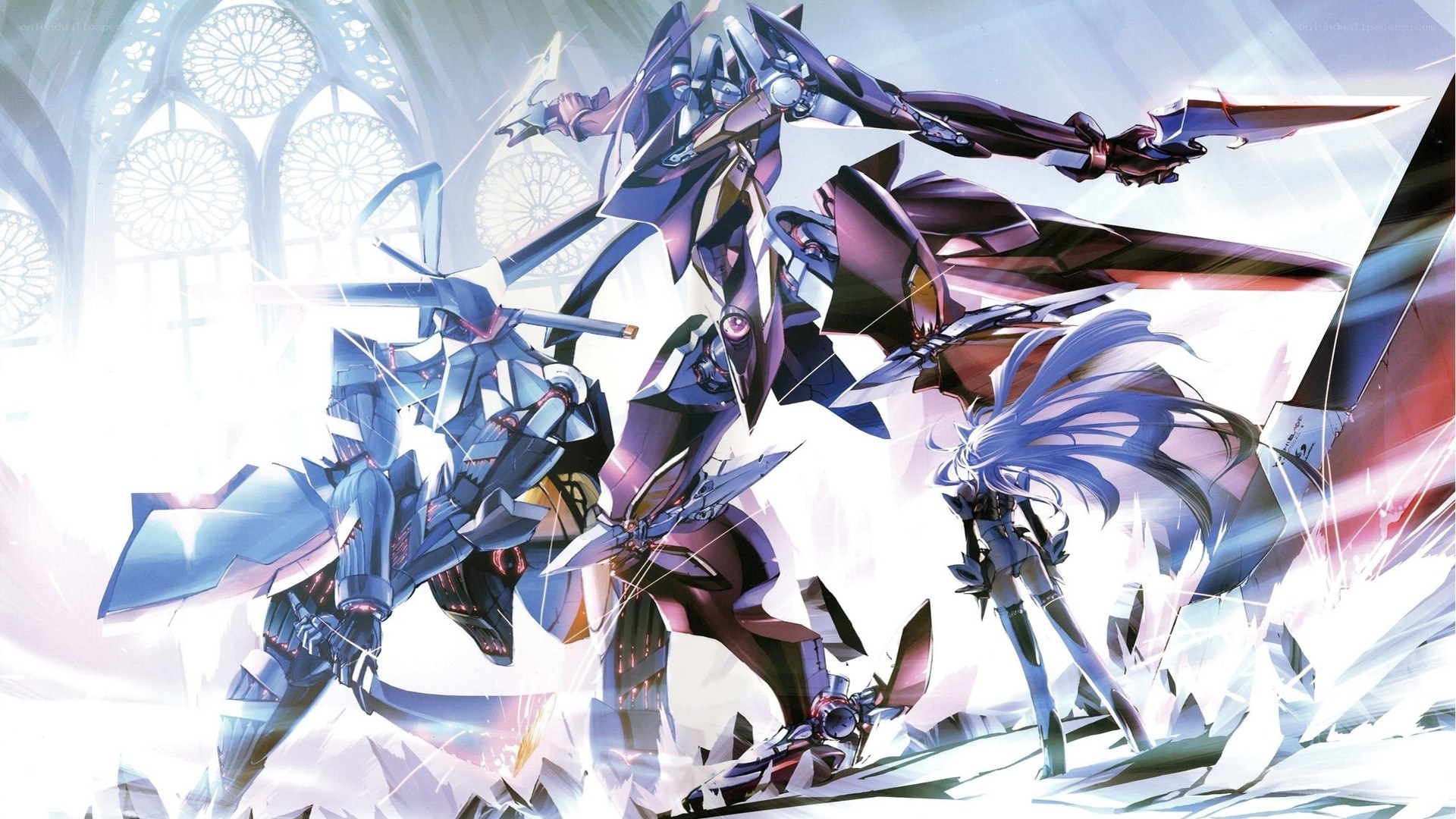 mechs in cathedral battle