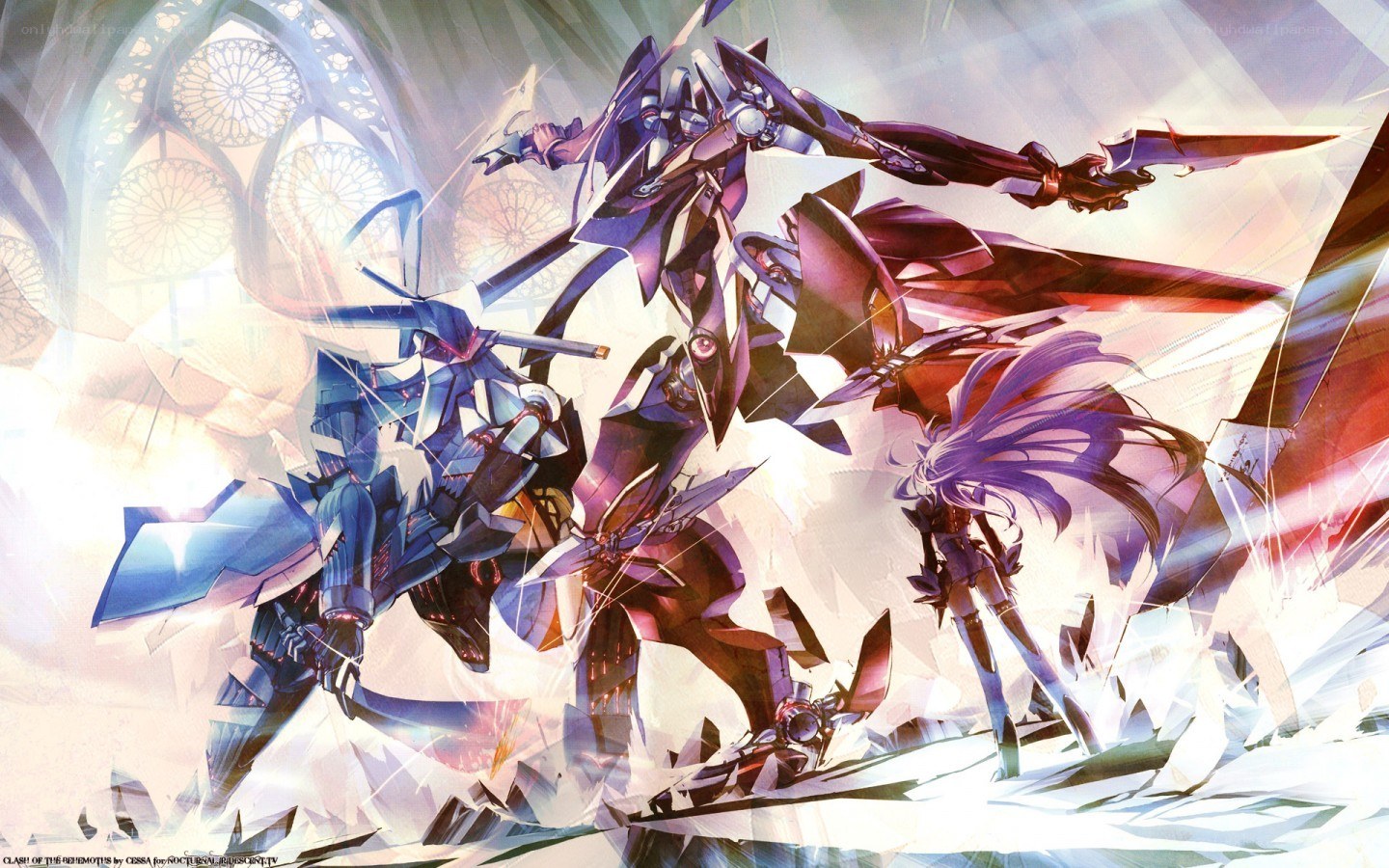 Mechs in cathedral clash