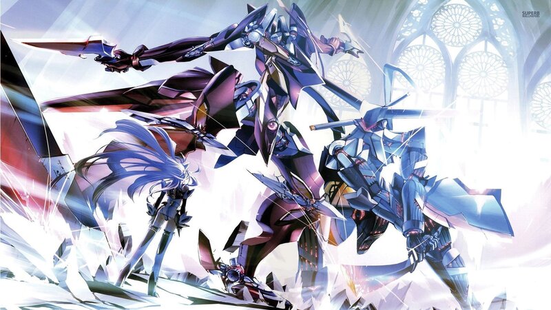 Mechs in Combat — Purple, Dramatic