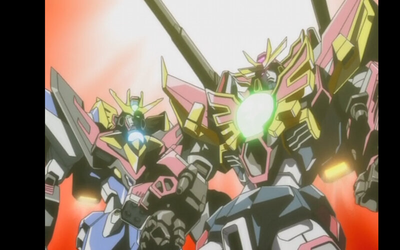 mechs in combat stance