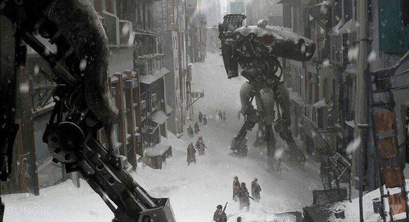 Mechs in Snowy Alley