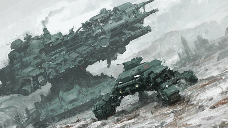 mechs in snowy landscape