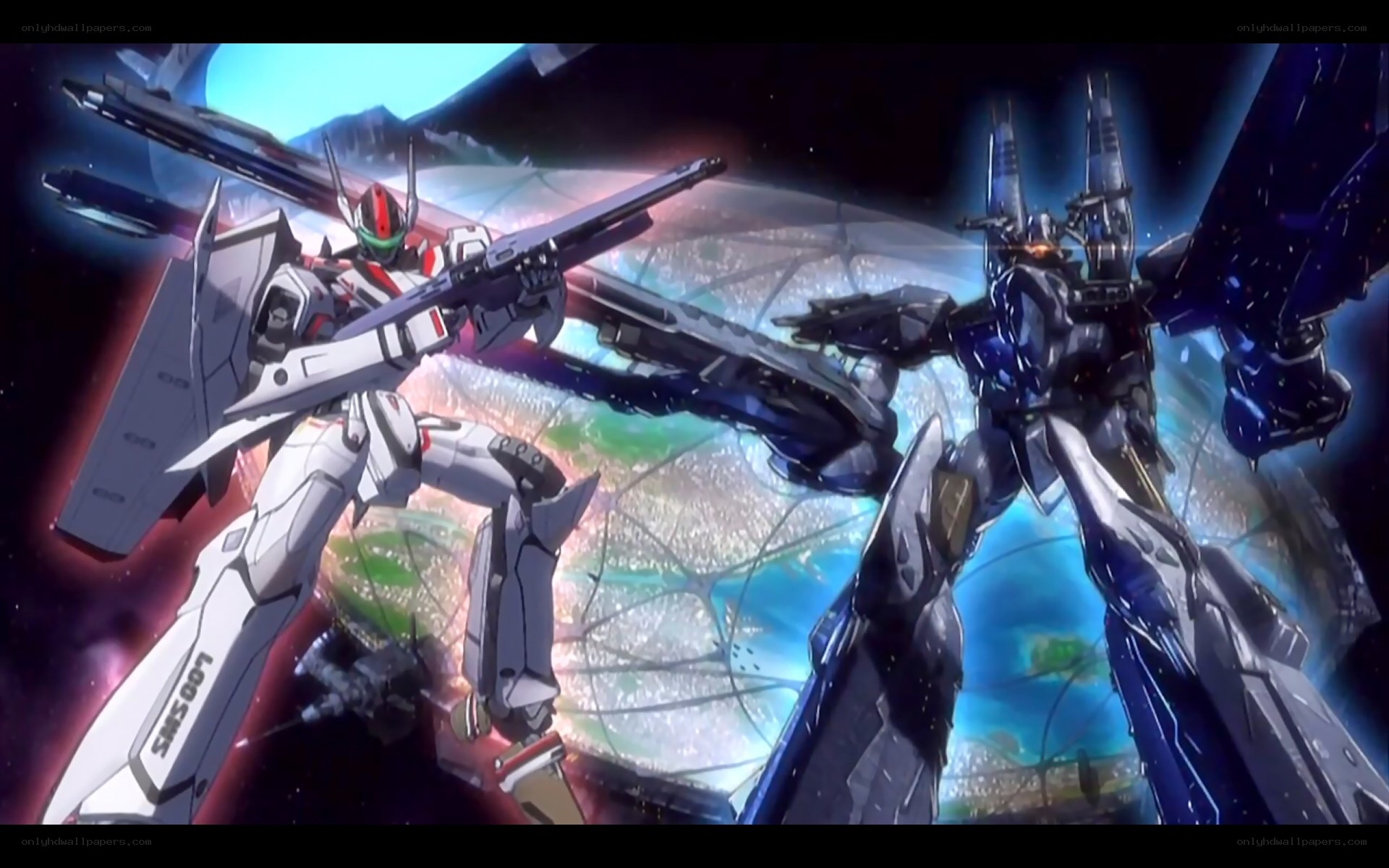 mechs in space battle