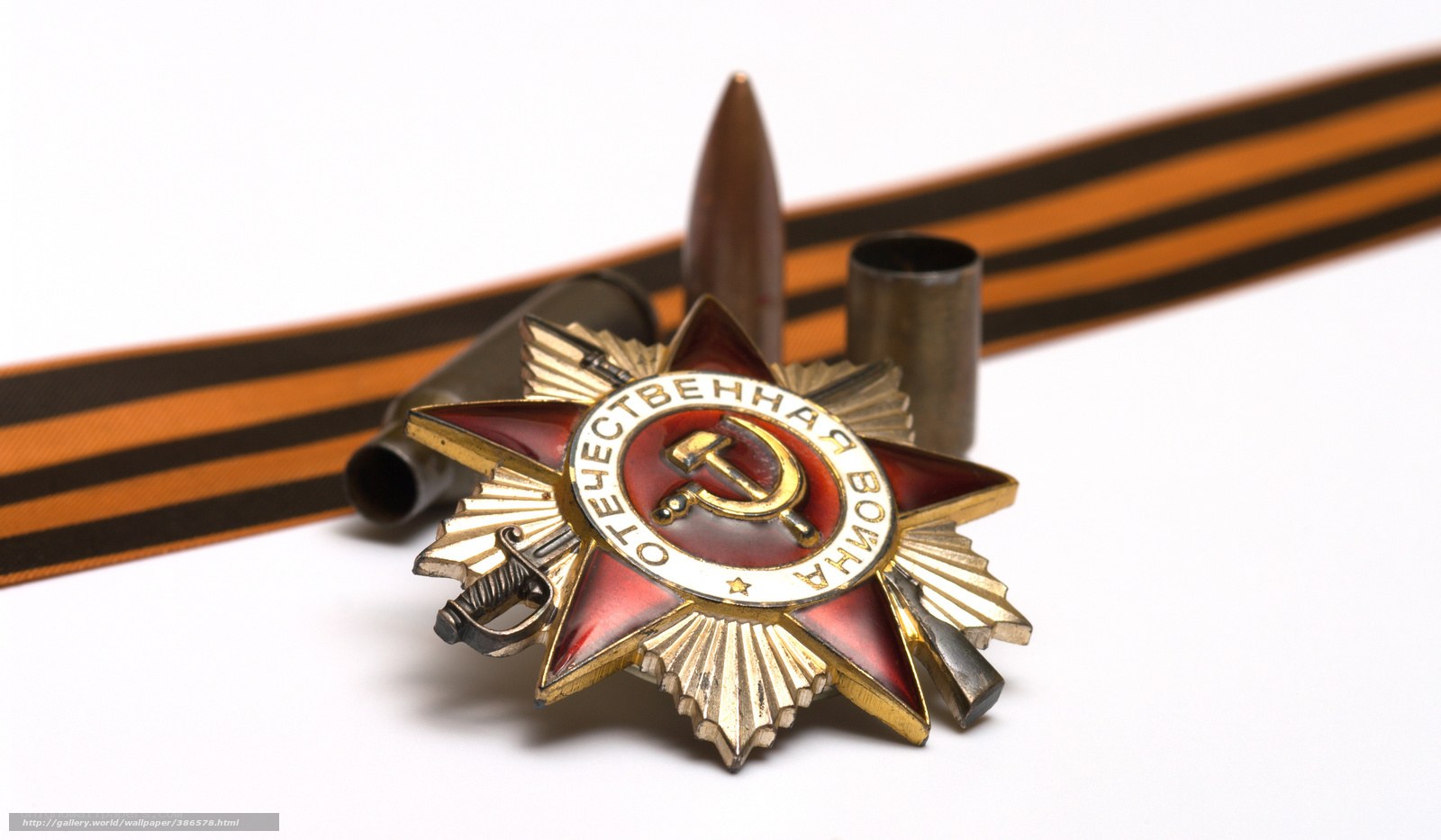 Medal with ribbon and bullets