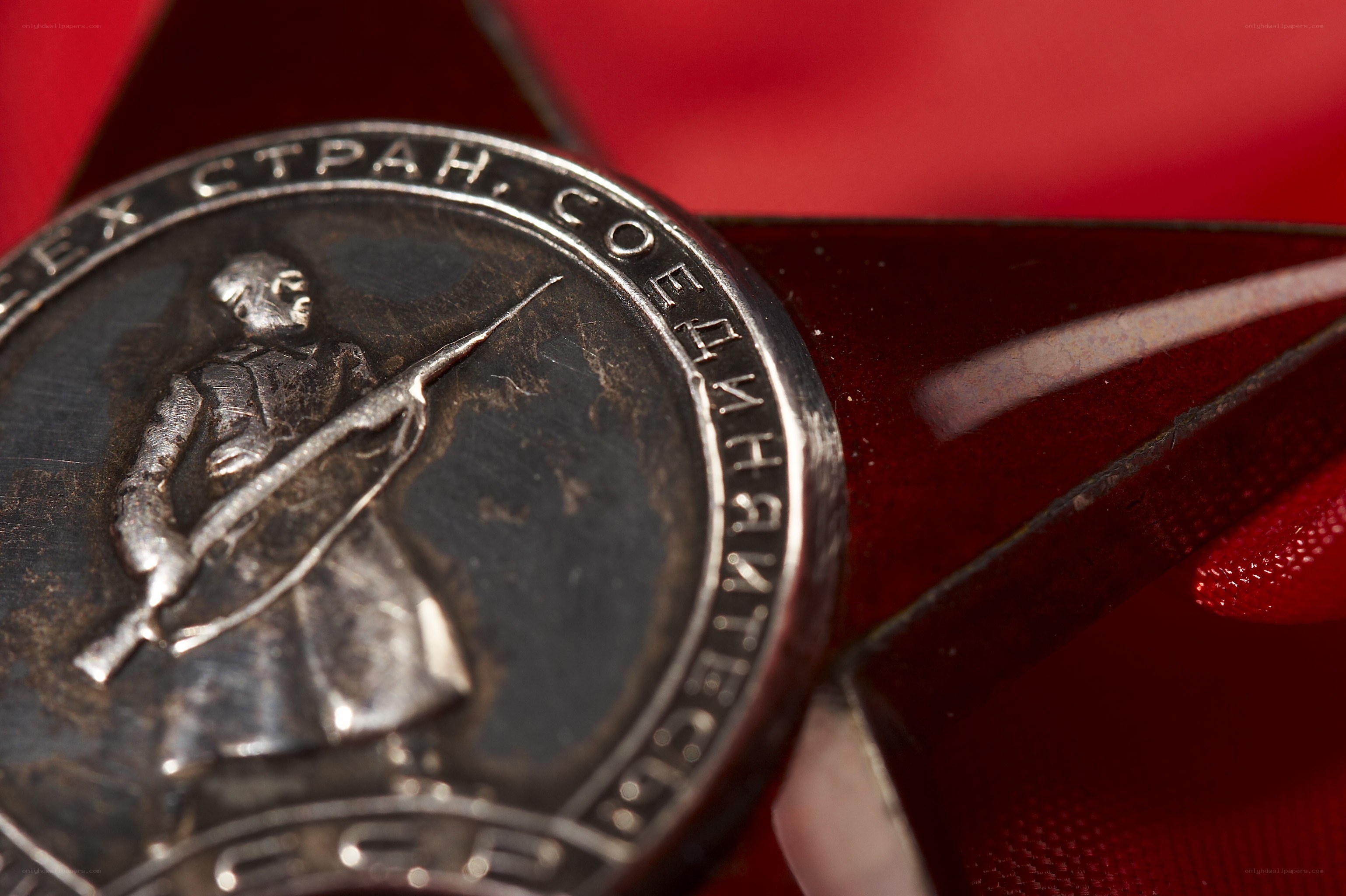 Medal with soldier relief