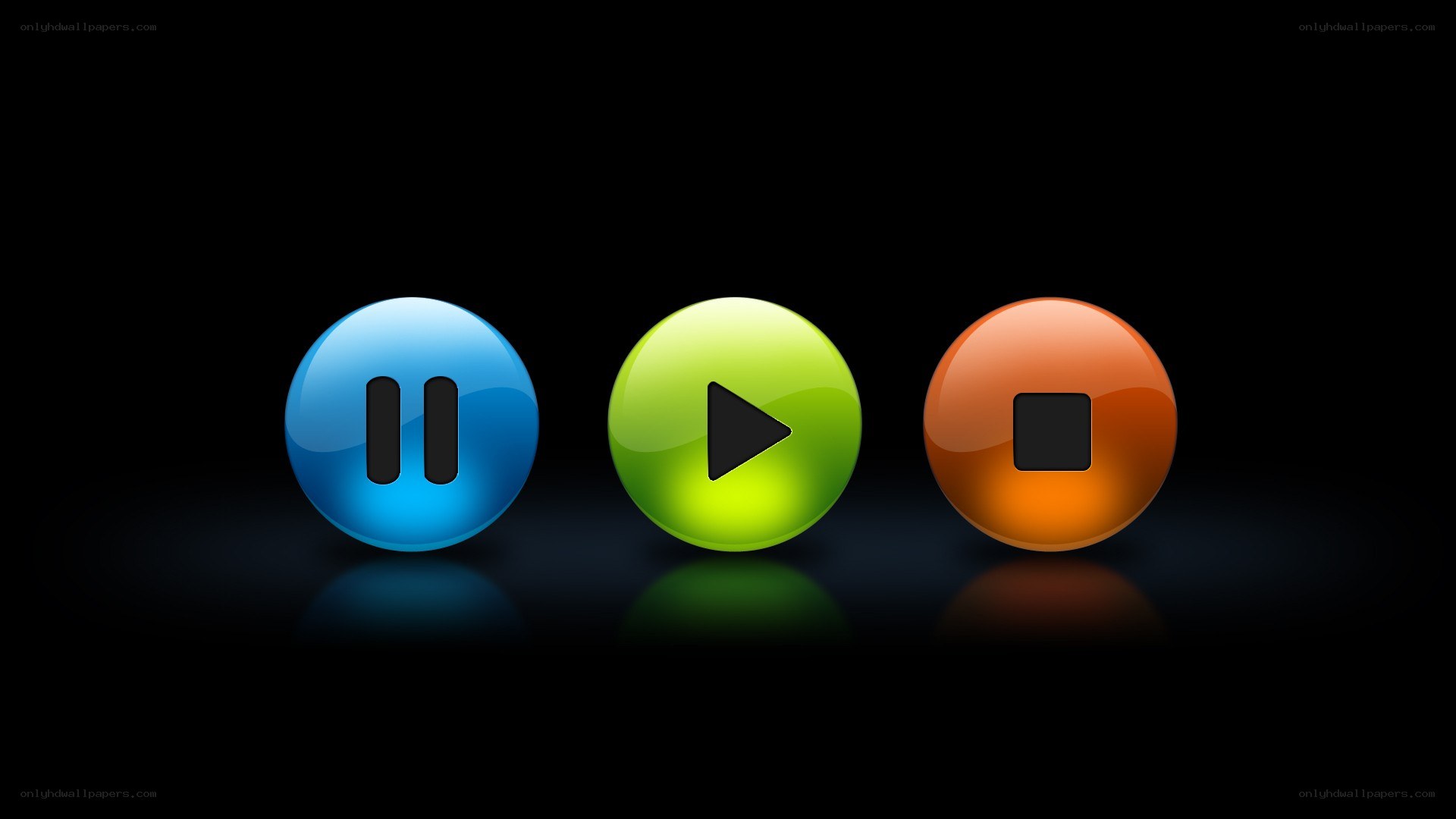 media control icons on black