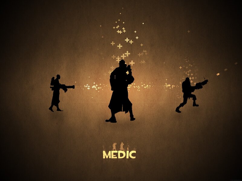 Medic character silhouettes