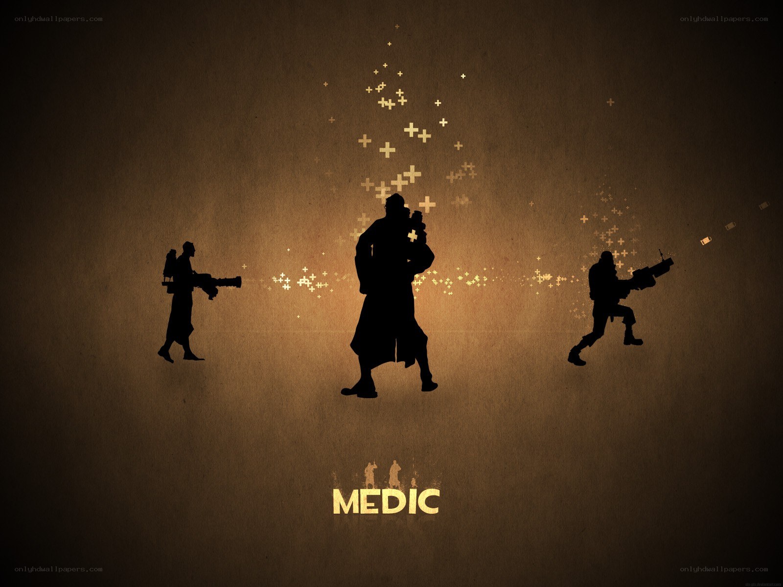 Medic character silhouettes
