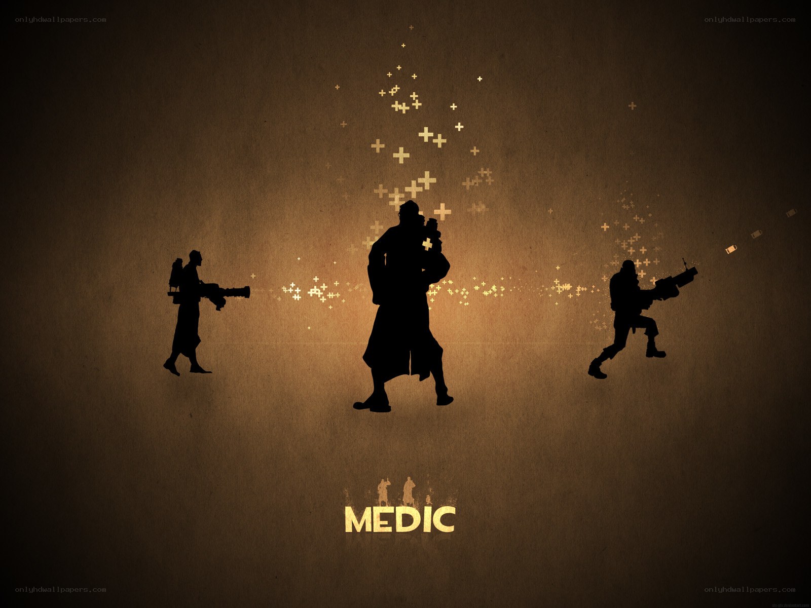 Medic character silhouettes