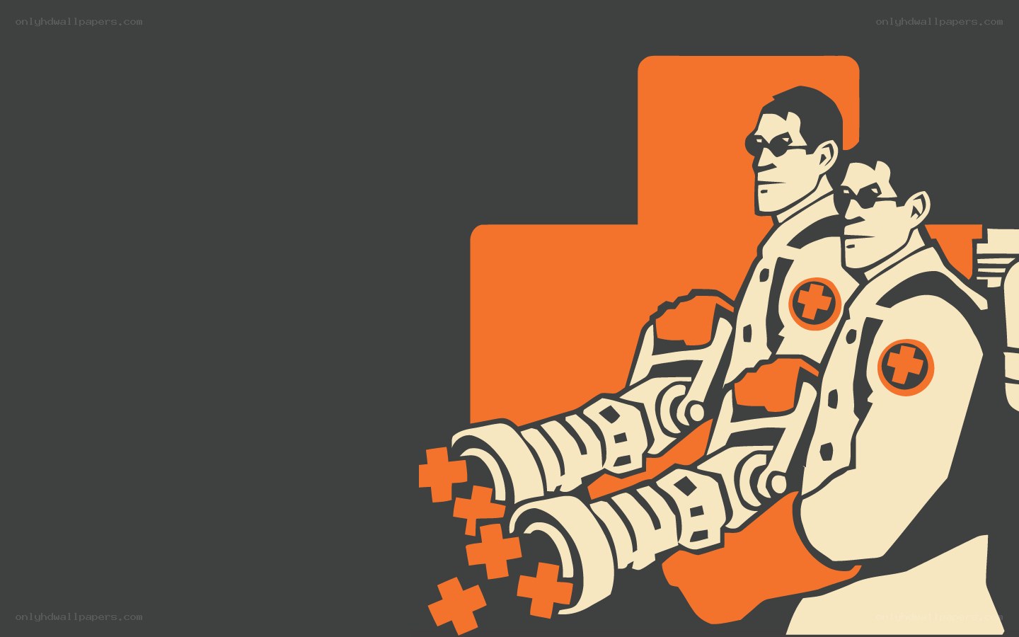 Medic characters with healing cross