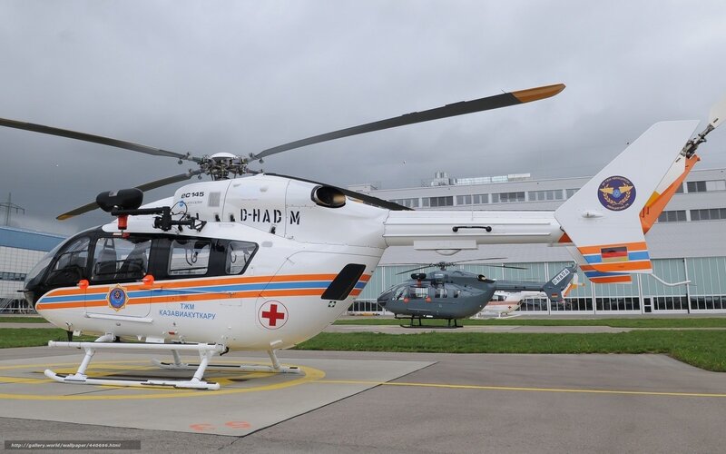 Medical helicopter on tarmac