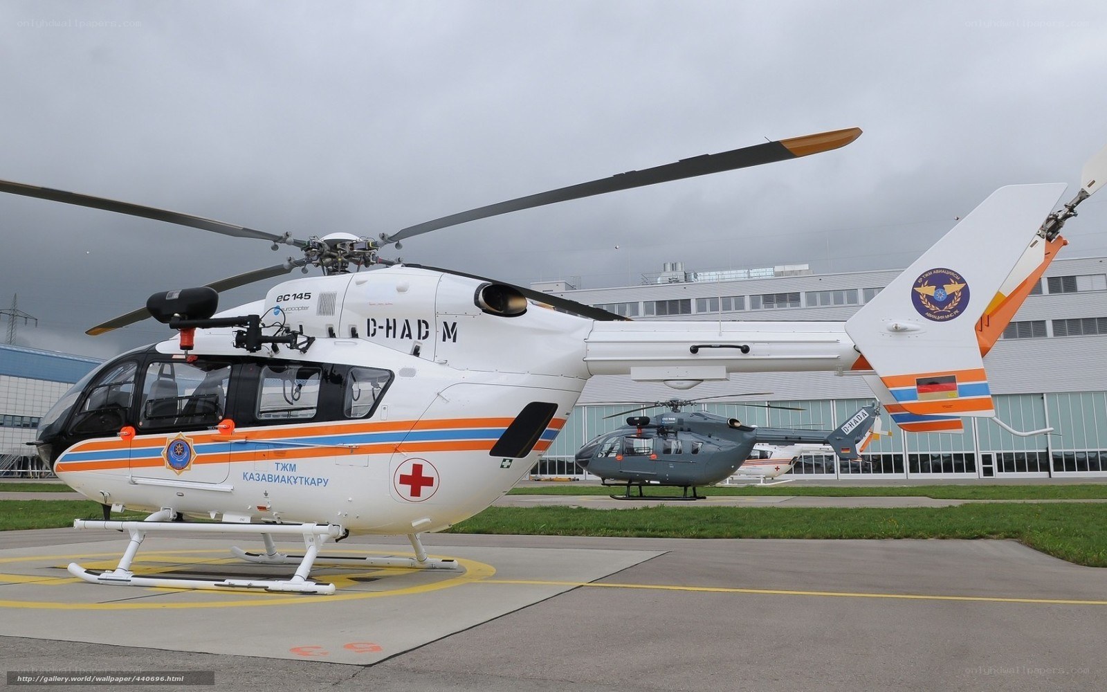 Medical helicopter on tarmac