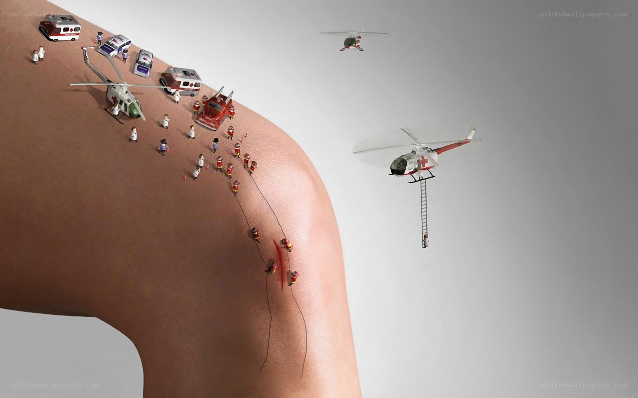 Medical rescue on a wound